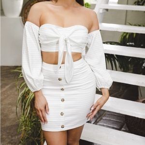 Top & Buttoned Skirt Set